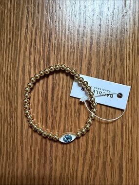 Bauble Bar gold bracelet with evil eye
